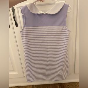 Girls Lavender and White Striped Dress